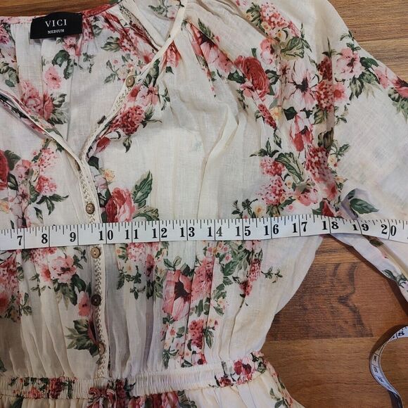 VICI Dress Women's Size Medium Tiered Ruffled Lined Country Romantic Concert - Picture 5 of 9